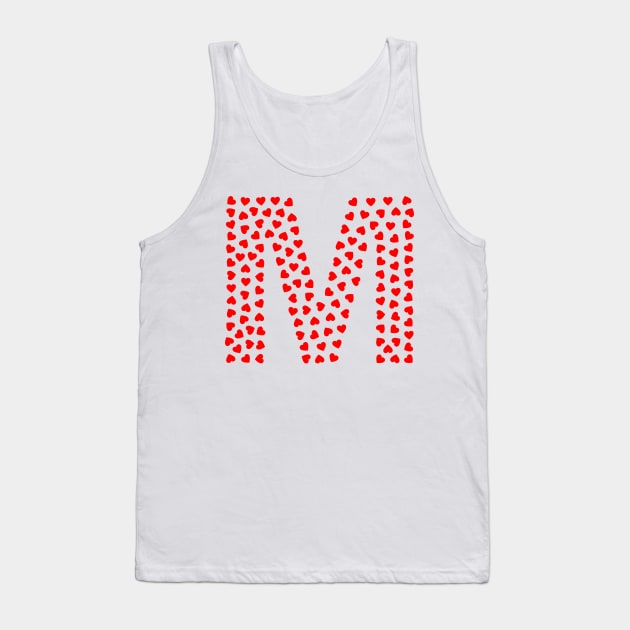 Letter M Heart Shape Initial Tank Top by Sanu Designs